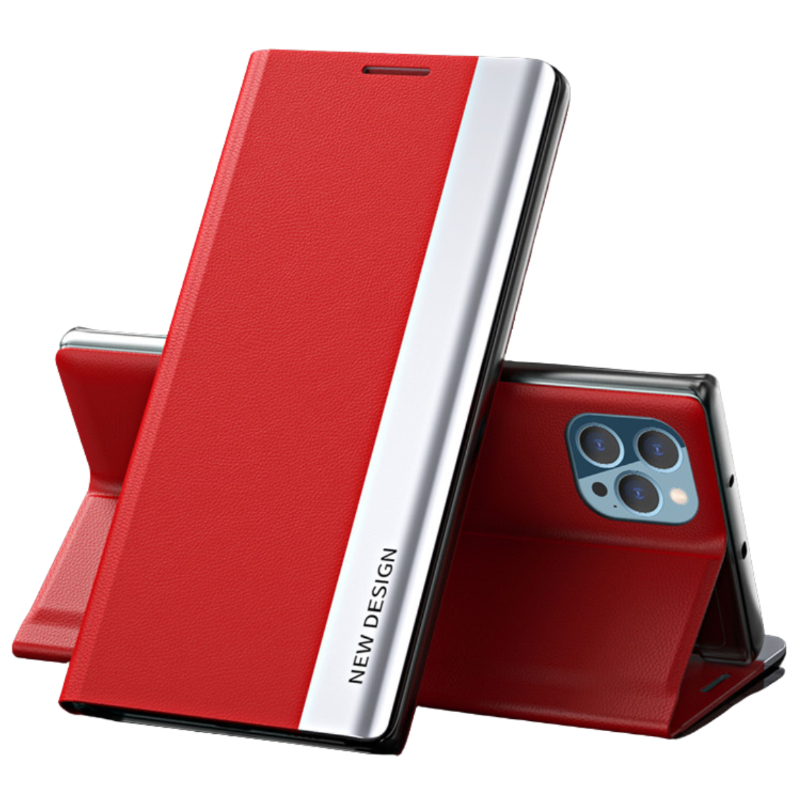 Premium Flip Buch-Cover mit Magnetverschluss und Standfunktion iPhone Hülle | MagSafe Tasche Flip-Cover Case für Apple iPhone 17/17 Air, 16/16e, 15, 14, 13 Pro Max, Plus - Vielseitige Schutzhülle