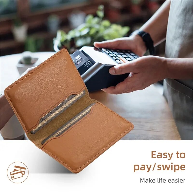 Premium Rindsleder Kartenhalter Handyhülle, MagSafe, Abdeckung, | Apple iPhone 12 13/14/15 Pro Max/Samsung S23 Fe/S24 Ultra Plus - kabelloses Ladecover - Phone Heaven Zone