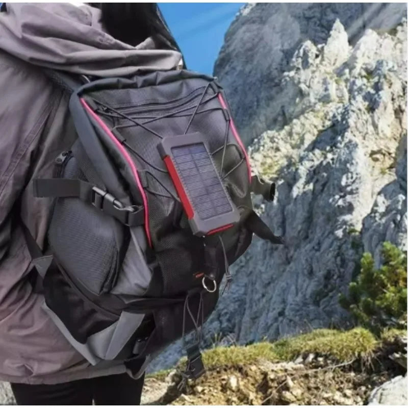 Premium Power Bank 20000mAh Solar Ladegerät | Tragbarer Externer Akku mit 5V Schnellaufladung und super heller Taschenlampe für Smartphones, Apple iPhone, Samsung, iOS & Android unterwegs