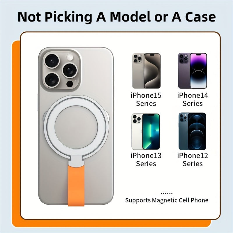 Hochwertiger Magnetischer Handy-Ringhalter für MagSafe, Telefonständer mit Riemen: Kompatibel mit Apple iPhone 15/14/13/12