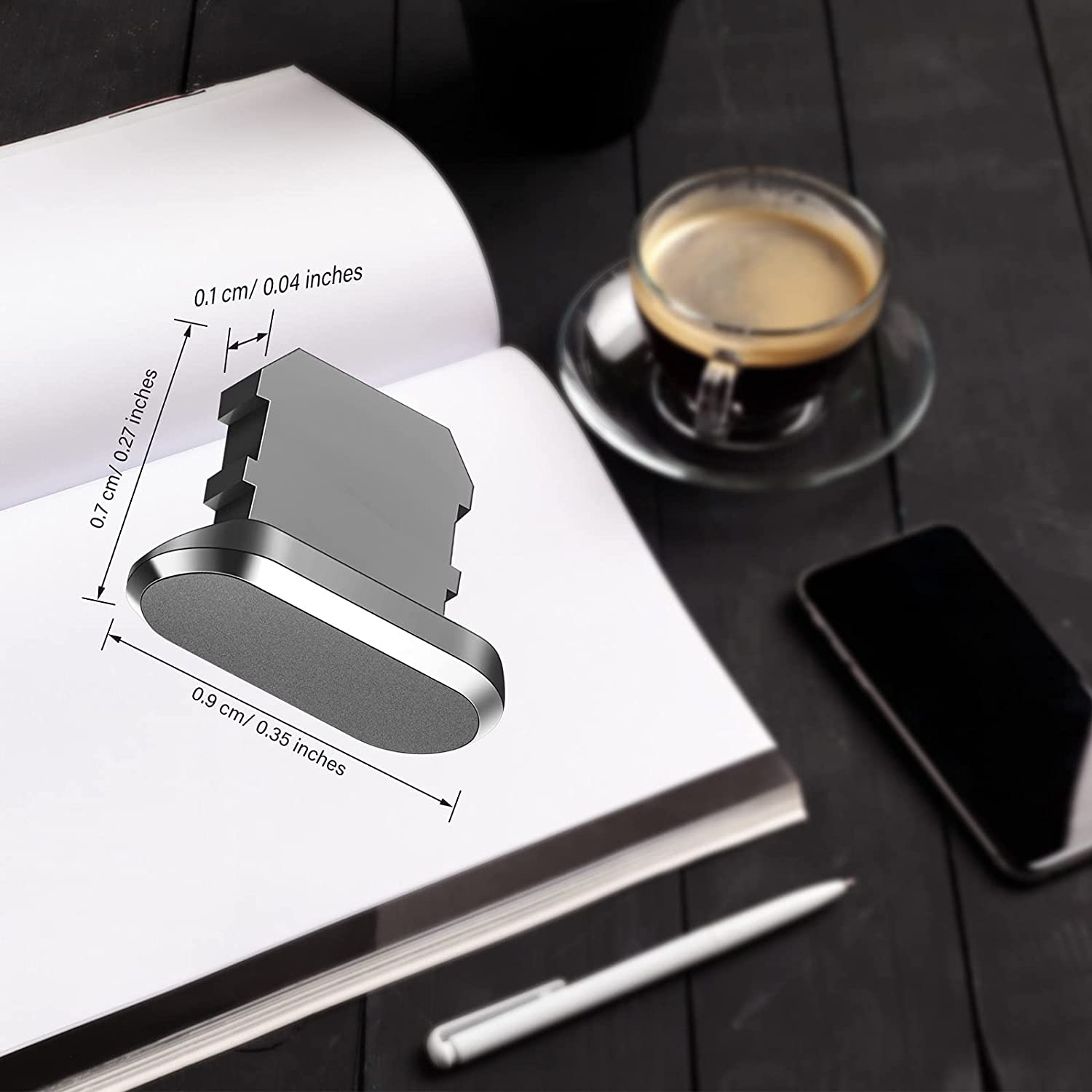 Premium Metall-Staubschutz für iPhone 15/14/13/12 Pro/Max/Plus/Mini | Ladeanschluss-Schutz, kompatibel mit iPhone & iPad