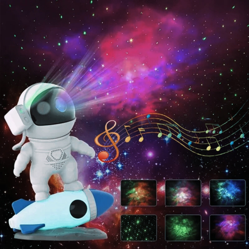 Premium Astronaut Bluetooth-Lautsprecher mit Smart Wecker: FM Radio, Elektronisches Schlaf-Nachtlicht, Tischuhr | Kompatibel mit iOS/Android, Smartphone, Laptop, Tablet, PC, Apple iPhone, iPad, MacBook, iOS, Android, Samsung Tablet, Laptop, PC