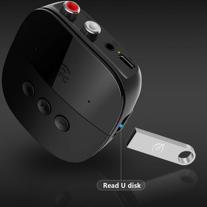 Premium Bluetooth 5.2 Audioempfänger: RCA, 3,5mm AUX, USB, NFC, Drahtlos-Adapter mit Mikrofon | U-Disk, TF-Karte für Smartphone, Laptop, Tablet, PC, Apple iPhone, iPad, MacBook, iOS, Android, Samsung, Lautsprecher, Verstärker
