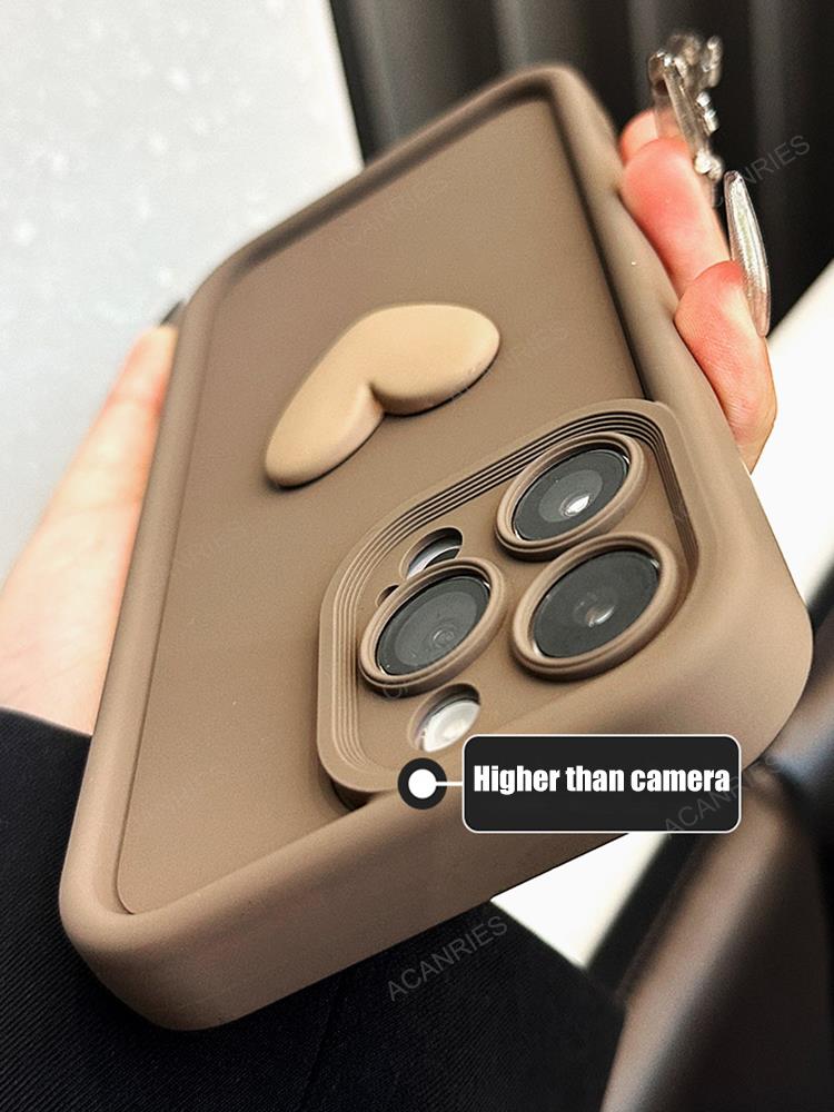 Hochwertige niedliche 3D-Liebesherz-Design Silikon-iPhone-Hülle | MagSafe Case, Kameralinsenschutzabdeckung für Apple iPhone 17/17 Air, 16/16e, 15, 14, 13 Pro Max Plus Cover | Silikon-Softcover-Schutzhülle