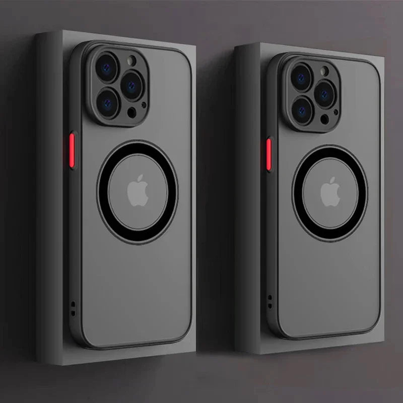 Luxuriöse Matte Magnetische für Apple iPhone 17/17 Air, 16/16e, 15, 14, 13 Pro Max Plus Hülle | Premium Stoßfeste Panzerabdeckung mit Kamera-Schutz & Magsafe Kabelloses Laden