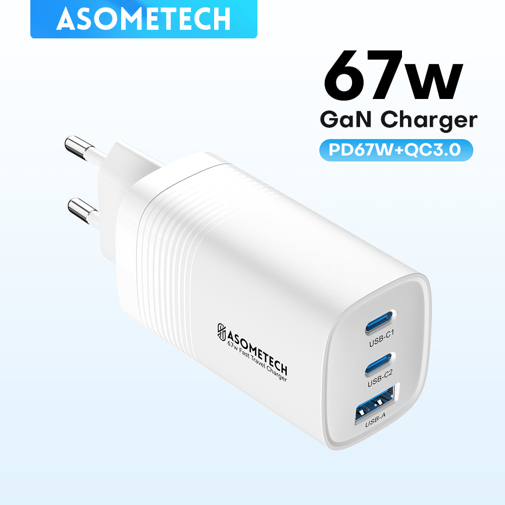 Premium Tech GAN USB Typ C Ladegerät 65W 45W PPS PD QC 4.0 | Schnellladegerät für Smartphones, Apple iPhone, Samsung, iOS & Android, MacBook, Laptop, iPad, AirPods, Tablet