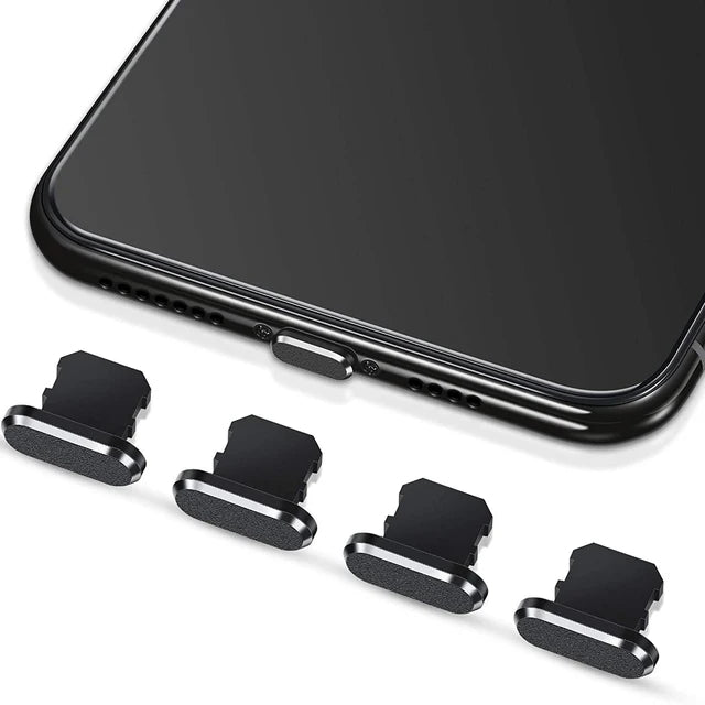 Premium Metall-Staubschutz für iPhone 15/14/13/12 Pro/Max/Plus/Mini | Ladeanschluss-Schutz, kompatibel mit iPhone & iPad