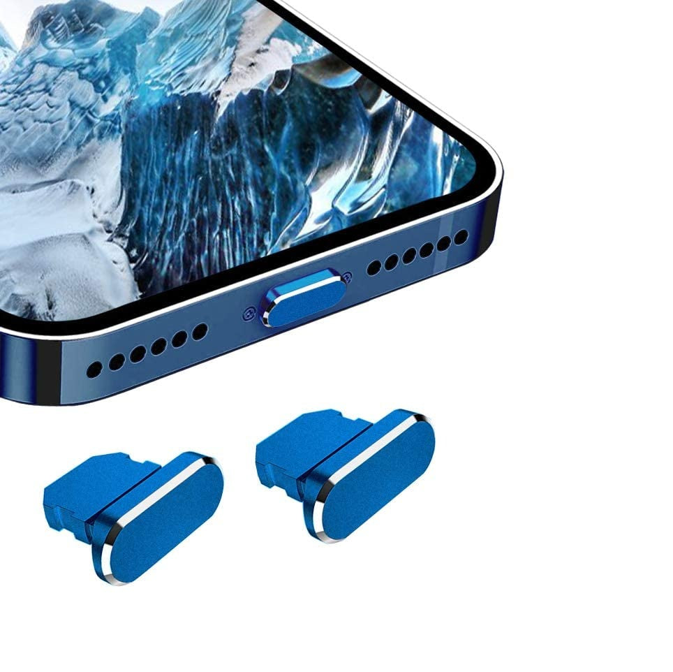 Premium Metall-Staubschutz für iPhone 15/14/13/12 Pro/Max/Plus/Mini | Ladeanschluss-Schutz, kompatibel mit iPhone & iPad