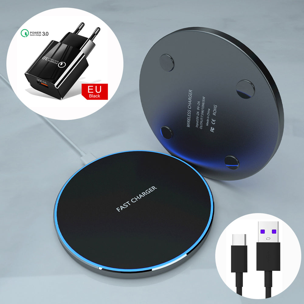 Kabelloses Ladegerät Pad 30 W Schnellladung für Smartphones, Apple iPhone, Samsung, iOS & Android AirPods Pro | Premium-Ladegerät für Smartphone