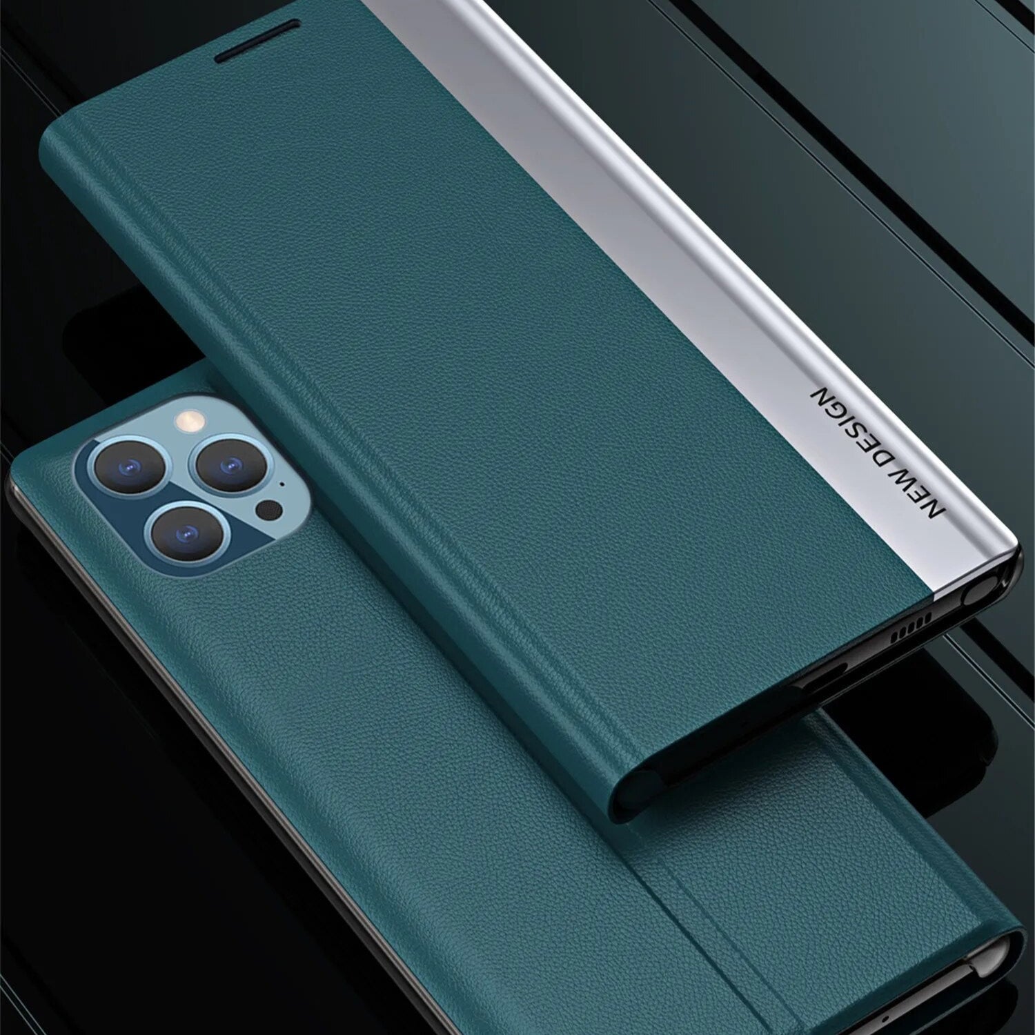 Premium Flip Hülle, MagSafe, Abdeckung, | Apple iPhone 14 13 11 15 Pro Max 12 Mini XS XR X SE 2020 6 6S 7 8 Plus - Stand Buch Cover Telefonhülle Magnetverschluss - Phone Heaven Zone