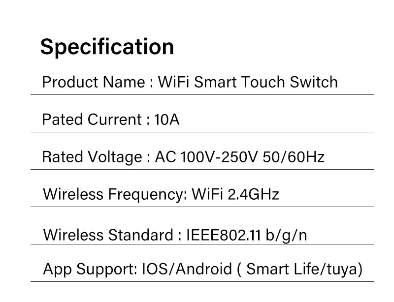 Premium WiFi Lichtschalter Touch Sensor Smart Switch App Fernbedienung