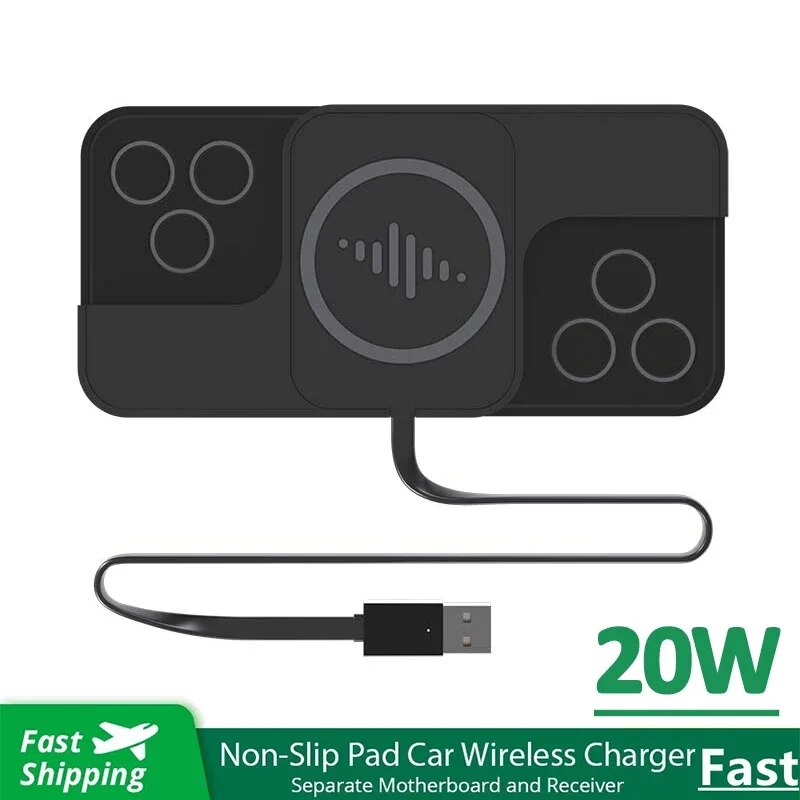 Wireless Fast Charging Station Ladegerät Anti-Rutsch-Pad iPhone 15 14 13 12 Samsung Auto-Handy-Ladegeräte