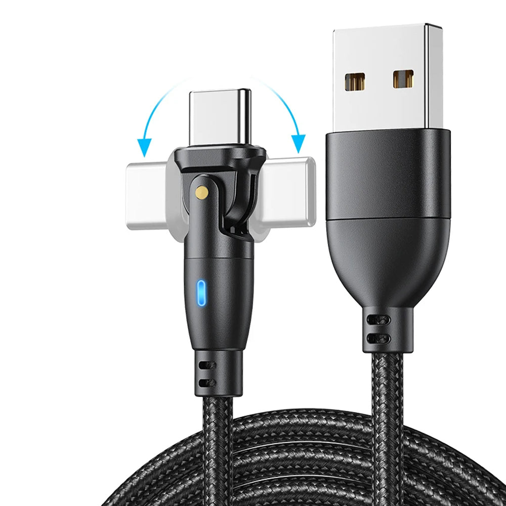 High Durability & Premium 3A Schnellladekabel Typ C für Samsung 180 Rotation Apple iPhone Kabel Micro USB Ladegerät Datenkabel für Xiaomi Realme - Phone Heaven Zone