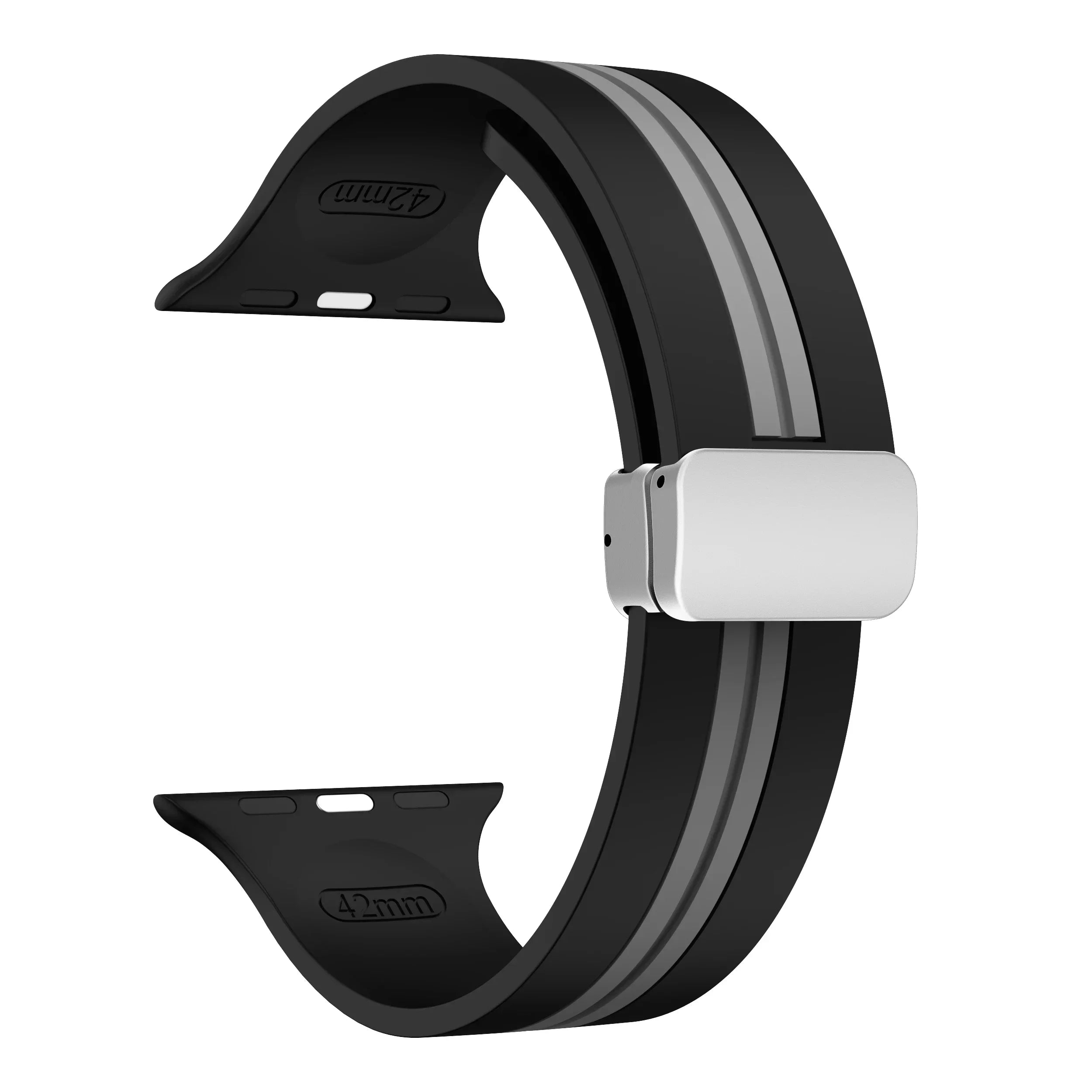 Premium Silikon Magnetarmband für Apple Watch Serie 9/8/7/SE/6/5/3/Ultra/2: 38mm, 40mm, 41mm, 42mm, 44mm, 45mm, 49mm