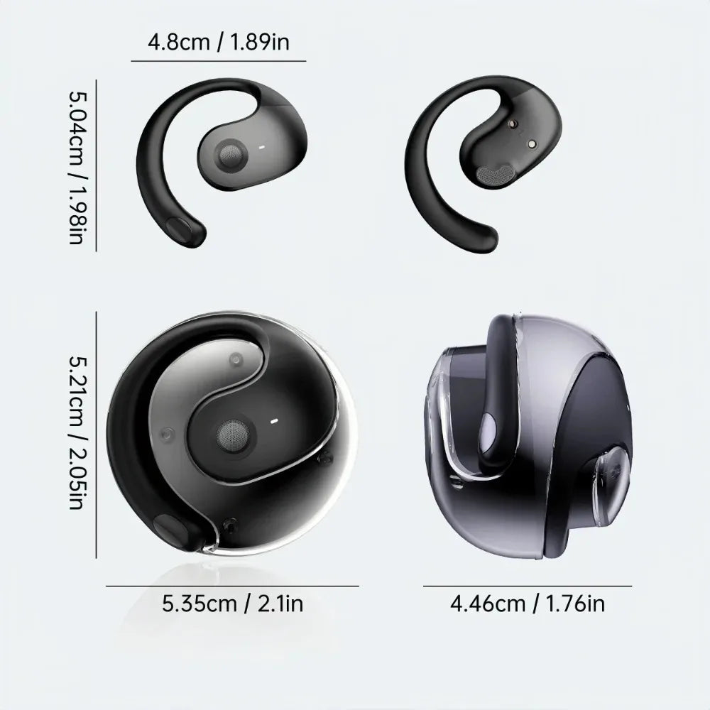 High-Quality Bluetooth Headphones: Wireless Earbuds Ear Hooks, Bluetooth 5.0, Microphone – 40 Hours Battery Life, Ideal for Fitness, Cycling, Sports | Compatible with Apple iPhone 16/15/14/13/12/11 Pro Max Plus Mini, Android, Samsung | Limited Edition