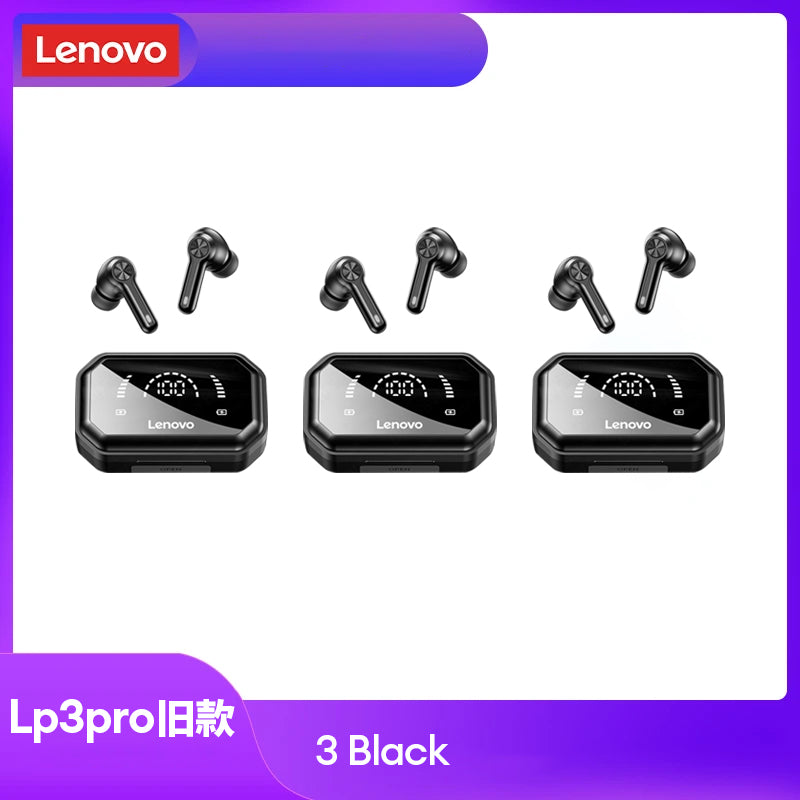 Premium Lenovo LP3 Pro Headphones TWS Bluetooth 5.0 Wireless HiFi Music Headset with Display & 1200mAh Battery for Gaming Earbuds | Limited Edition