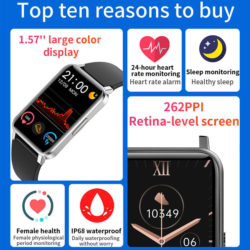 Premium Luxury Non-Invasive Blood Glucose Smartwatch for Women EKG PPG Heart Rate HRV Health Brand | Men Fitness Tracker Ladies Smartwatch