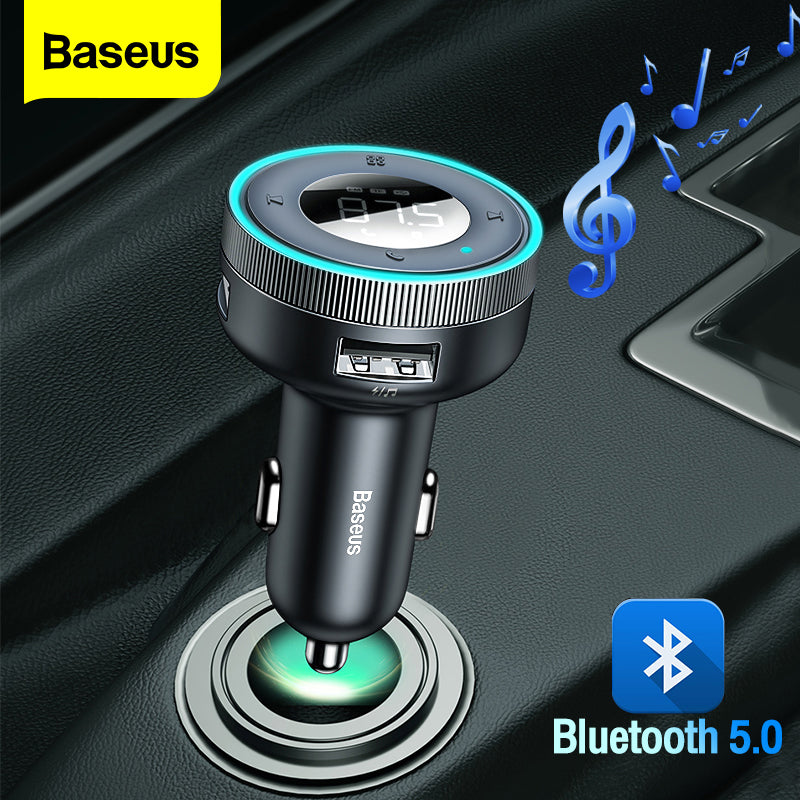 Hochwertiger FM-Transmitter, kabelloses Auto, Bluetooth 5.0, USB-Ladegerät, Auto-Aux-Radio, MP 3-Player, Musik, Freisprecheinrichtung Smartphones, Apple iPhone, Samsung, iOS &amp; Android