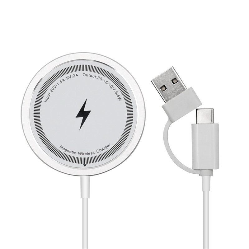 MagSafe Magnetischer Kabelloser Ladegerät | 30W Schnellladepad für Smartphones, Apple iPhone, Samsung, iOS & Android, AirPods, MagSafe iPhone Telefonladegeräte Dock Station