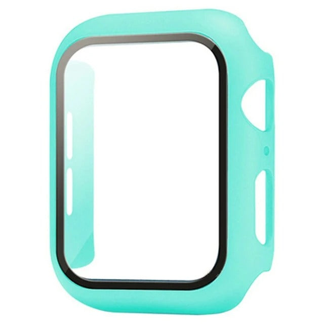 Hochwertige Glasabdeckung-Hülle & Case für Apple Watch Serie 10/9/8/7/6/5/4/3/2/1 & Ultra 2/1, SE: 2024, 2023, 2022, 2021, 2020, 2019, 2018, 2017, 2016 44mm, 40mm, 41mm, 45mm, 42mm, 38mm | Cover Displayschutzfolie Zubehör