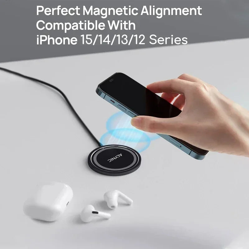 Premium 30W magnetisches kabelloses Ladegerät für Magsafe,Smartphones, Apple iPhone, Samsung, iOS & Android | USB-A, PD – schnelles kabelloses Ladegerät und Ständer