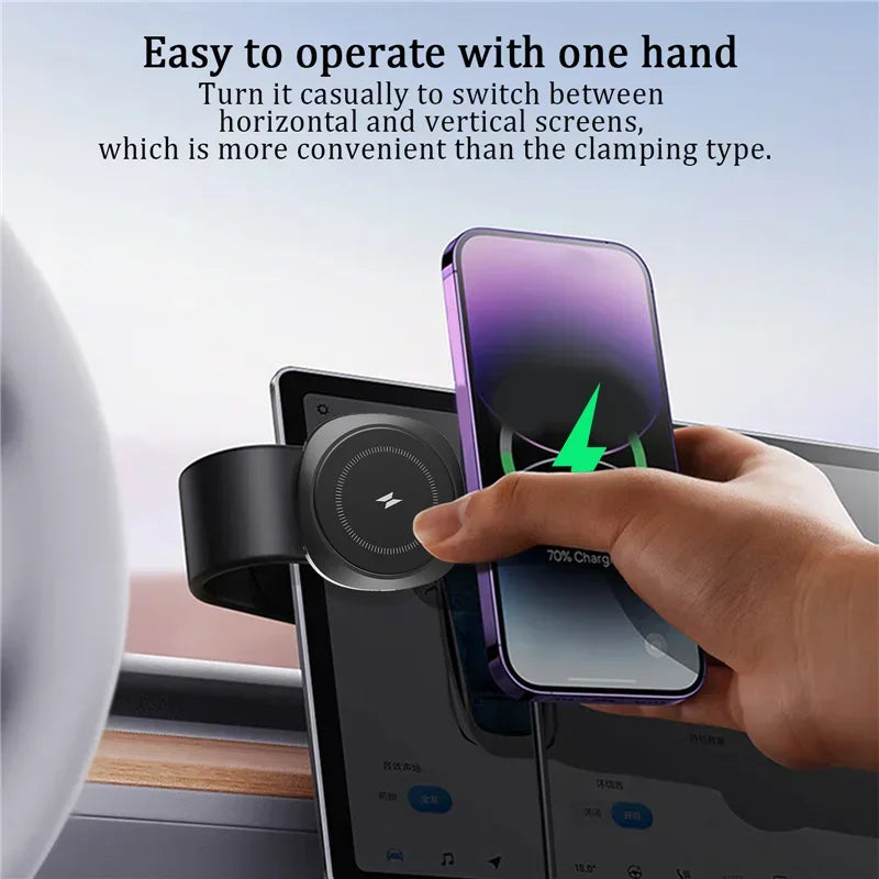 High-Quality Magnetic 30W Wireless Car Charger with Phone Mount for Smartphones, Apple iPhone, Samsung, iOS & Android | Fast Charging Station and Car Holder