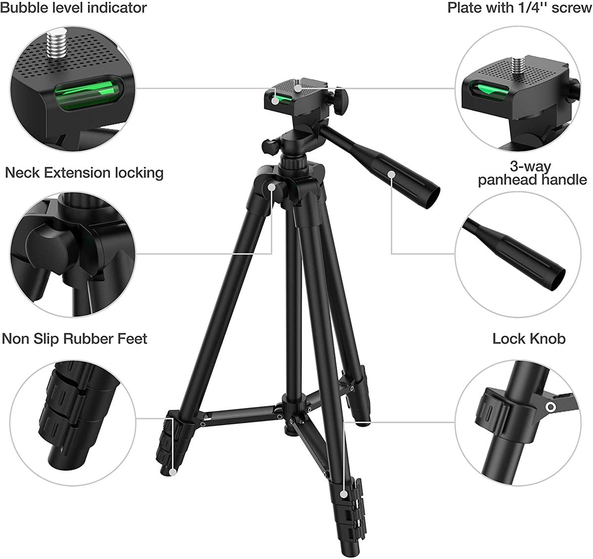 Premium Universal 40-Inch Tripod for Smartphones, Apple iPhone, Samsung, iOS &amp; Android Professional Photography & Videography, Aluminum Travel Tripod, Compatible with GoPro, Apple iPhone 16/15/14/13/12/11 Pro Max/Plus/Mini, Samsung, Xiaomi, Huawei,