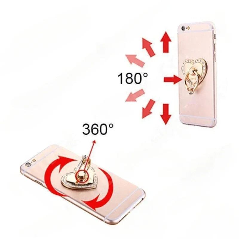 Luxury Diamond Shiny Gem Metal Phone Ring Holder: Universal Phone Stand, Rotatable for Smartphones, Apple iPhone, Samsung, iOS & Android & More | Limited Edition