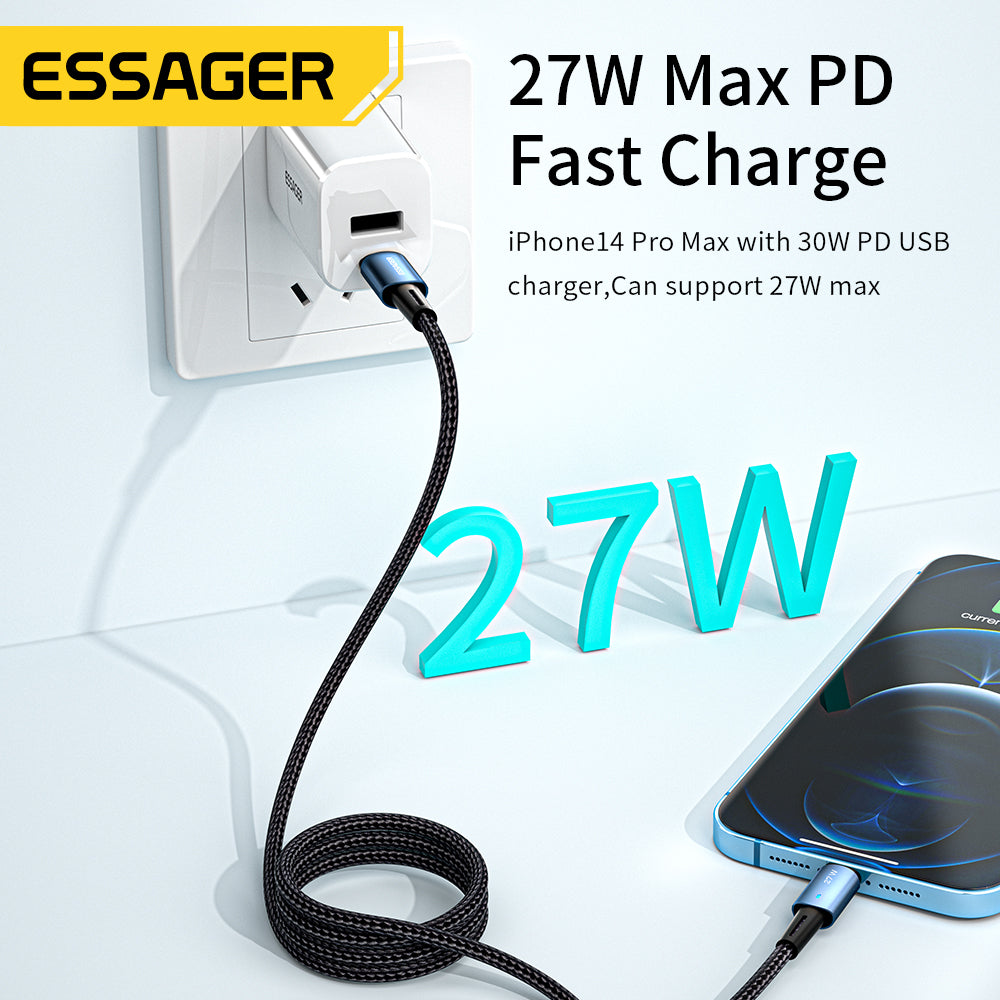 Essager USB-C Kabel für Apple iPhone 15 14 13 12 11 Pro Max XS - Gute Qualität 20W Schnellladekabel,Typ C zu Lightning