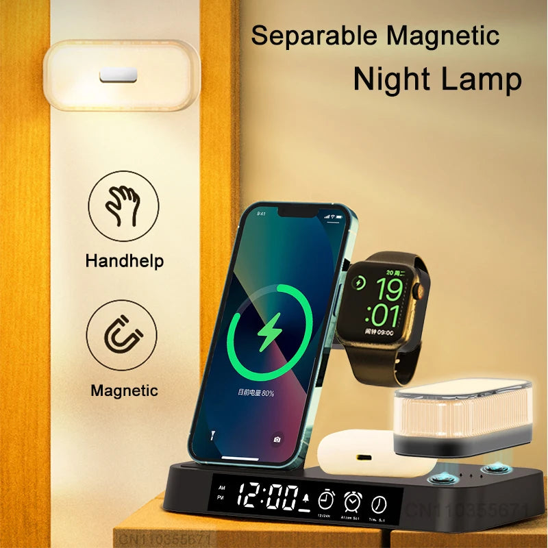 Hacrin 3 in 1 kabelloses Ladegerät für iPhone 13 Pro Max 12 Apple Watch Serie 7 Wireless Fast Charging Station Dockingstation für Airpods Pro, Samsung