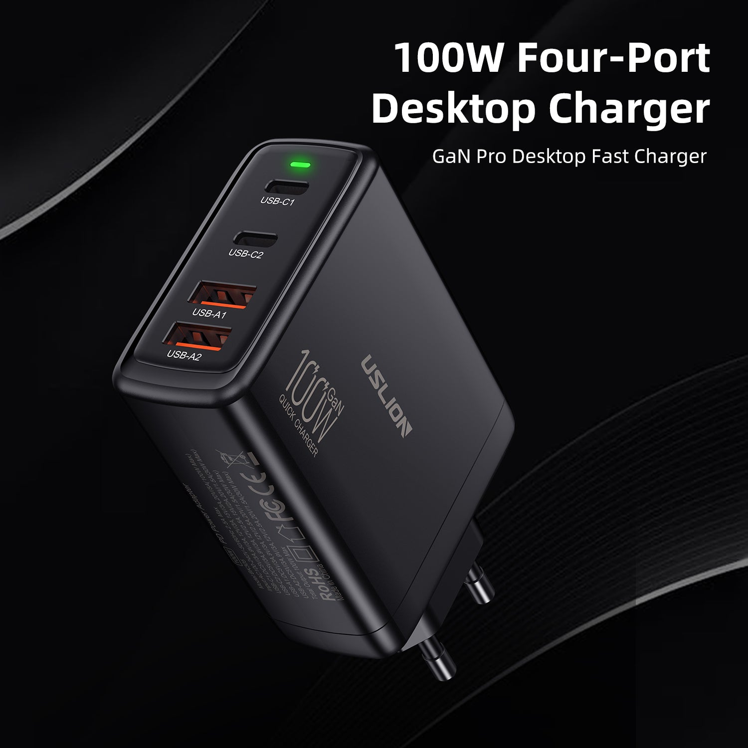 Premium 65W Gan Charger Desktop Fast Charger | 4-in-1 Laptop & Mobile Adapter for Smartphones, Apple iPhone, Samsung, iOS &amp; Android - Fast Charging