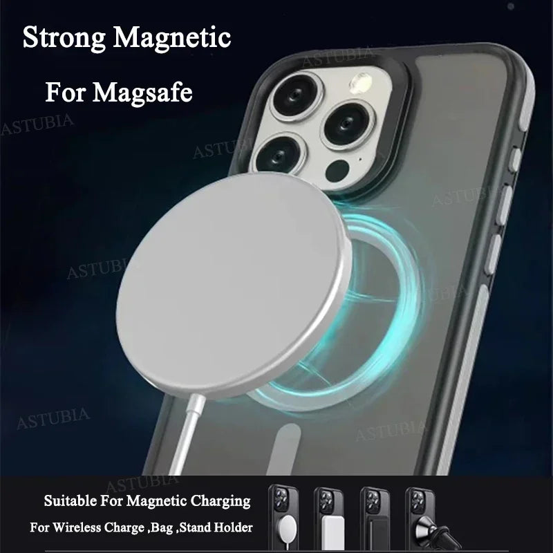 Luxurious Matte Magnetic Apple iPhone 16/15/14/13/12 Pro Max Plus Mini Case | Premium Shockproof Armor Cover with Camera Protection & Magsafe Wireless Charging