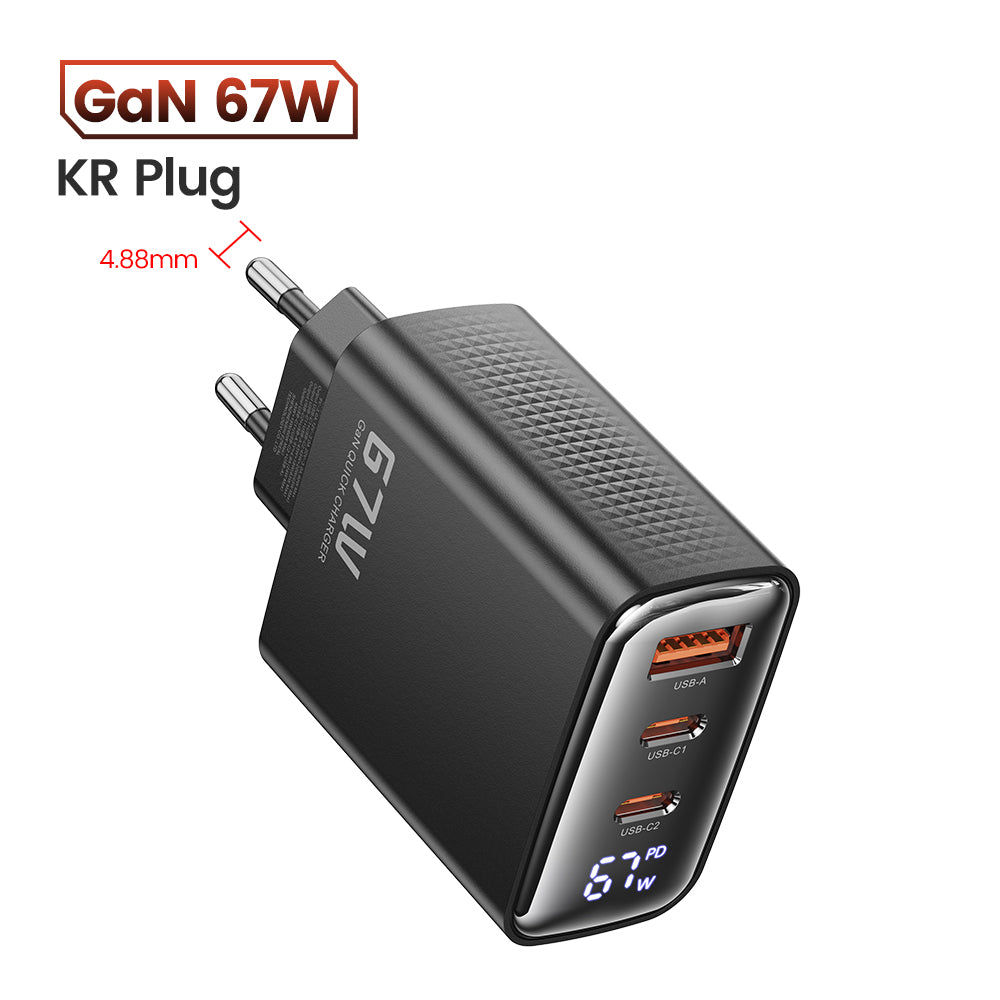 Hochwertiges 67W GAN USB C Ladegerät Schnellladegerät 65W QC 4.0 PD 3.0 45W USB C Typ C Schnellladegerät für Smartphones, Apple iPhone, Samsung, iOS &amp; Android MacBook