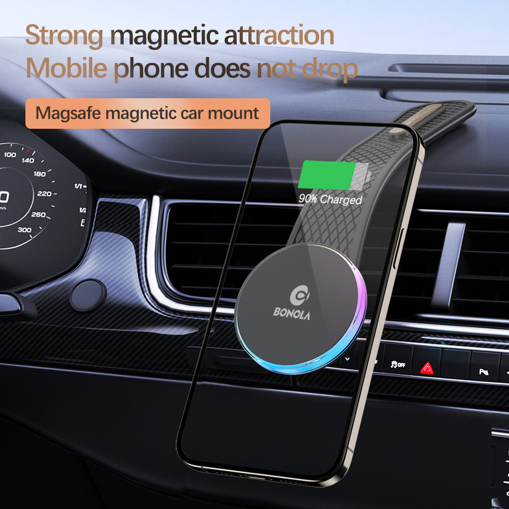 Premium Magnetischer Auto Handyhalter und kabellosem Ladegerät - für Smartphones, Apple iPhone, Samsung, iOS & Android