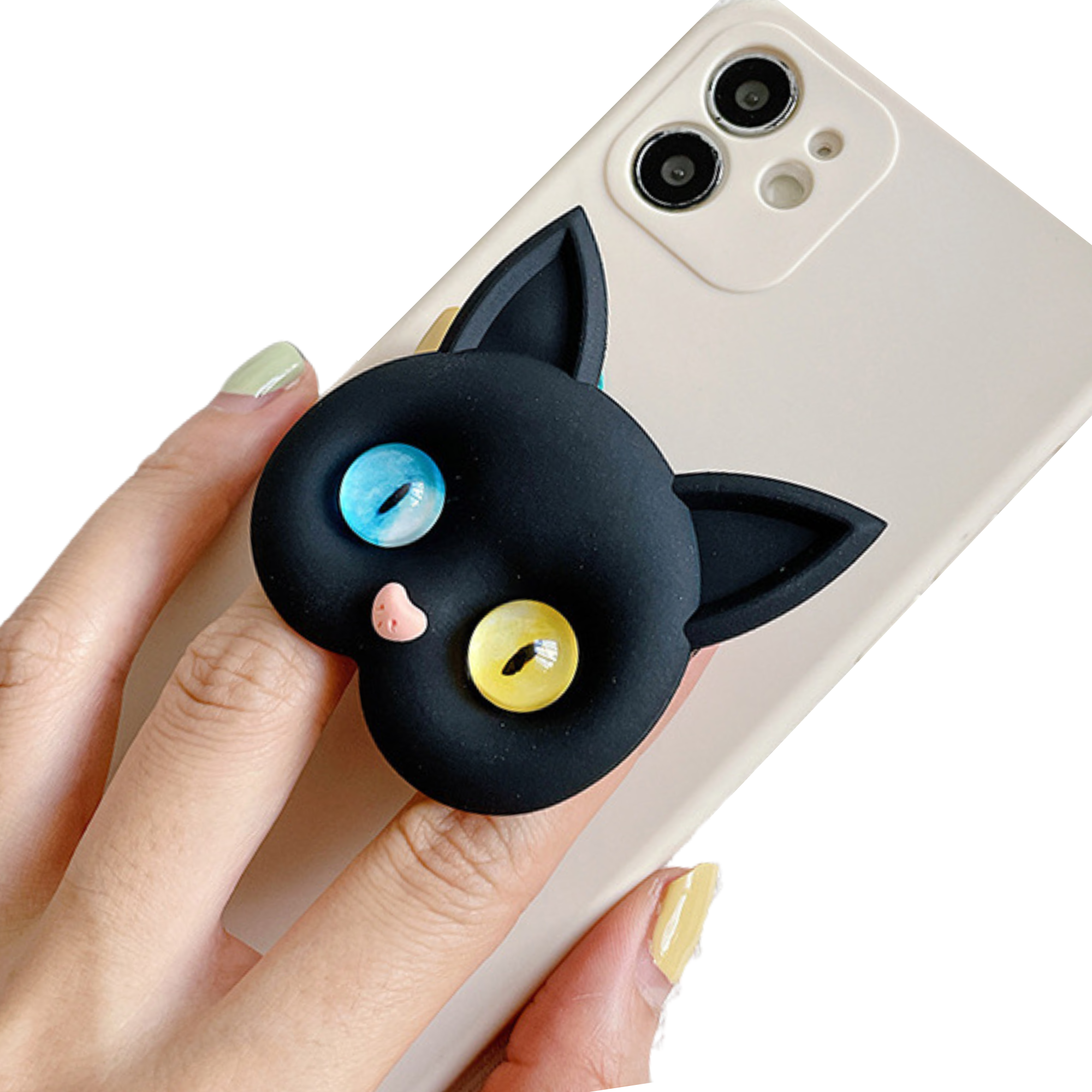 Luxury Air Sac Telefon Halter Griptok Kawaii 3D Katze Handy Finger Ring | Stand Grip Tok Handy Zubehör  iPhone | Stylischer