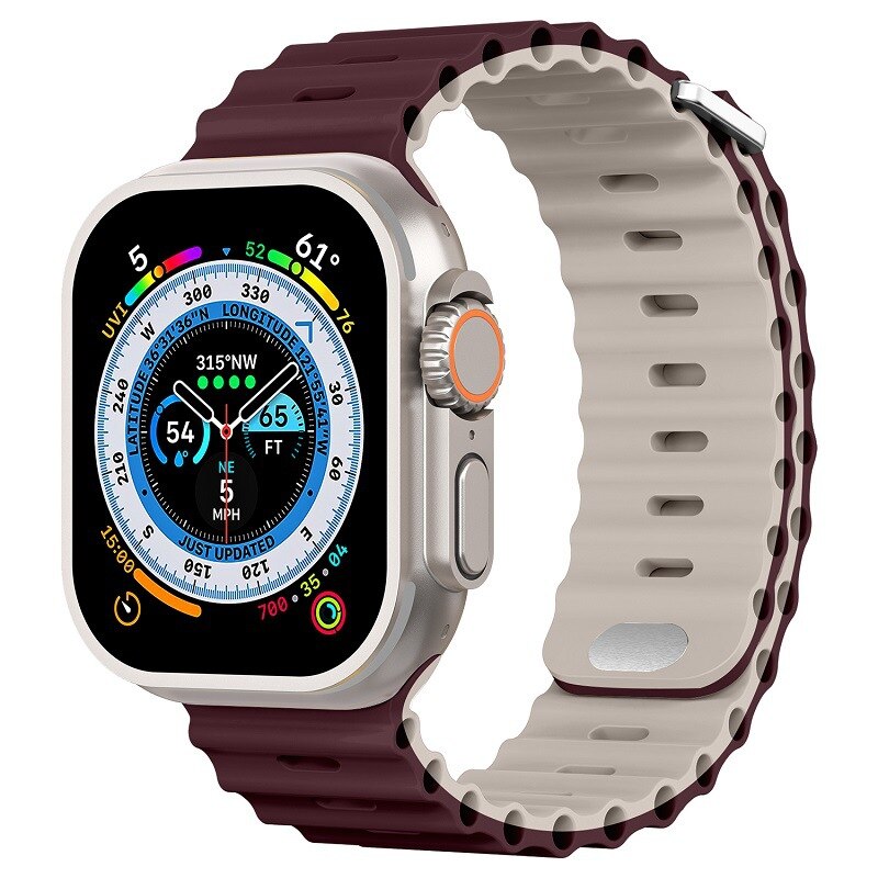 Ocean Strap Handgelenk Armband für Apple Watch | Weiches Premium Silikonarmband - Ultra 49mm bis 38mm & iWatch