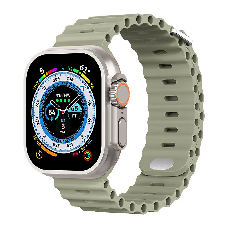 Ocean Strap Handgelenk Armband für Apple Watch | Weiches Premium Silikonarmband - Ultra 49mm bis 38mm & iWatch