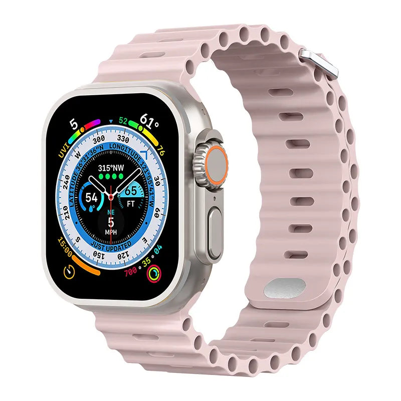 Ocean Strap Handgelenk Armband für Apple Watch | Weiches Premium Silikonarmband - Ultra 49mm bis 38mm & iWatch