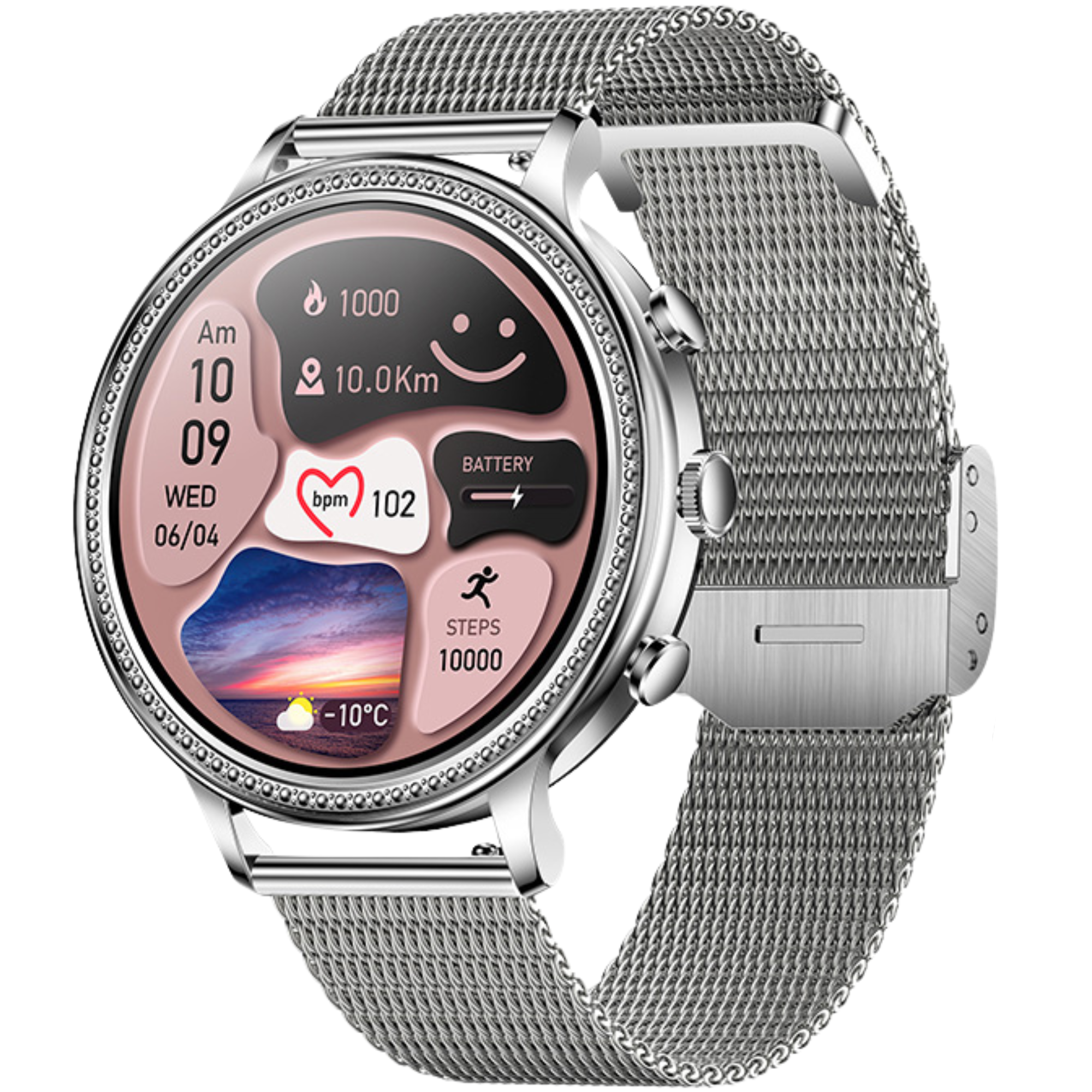 Luxury Lige Luxus Smartwatches für Frauen Bluetooth Anruf Telefon Gesundheitsmonitor Sport Smartwatch Geschenk | Limitierte 