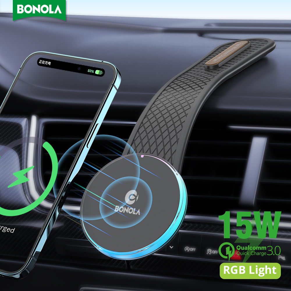 Premium Magnetic Car Phone Holder and Wireless Charger - for Smartphones, Apple iPhone, Samsung, iOS & Android