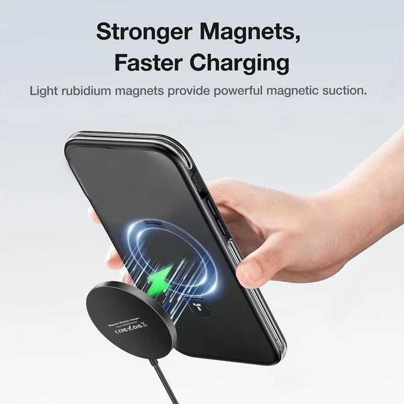 Premium 30W magnetisches kabelloses Ladegerät für Magsafe,Smartphones, Apple iPhone, Samsung, iOS & Android | USB-A, PD – schnelles kabelloses Ladegerät und Ständer