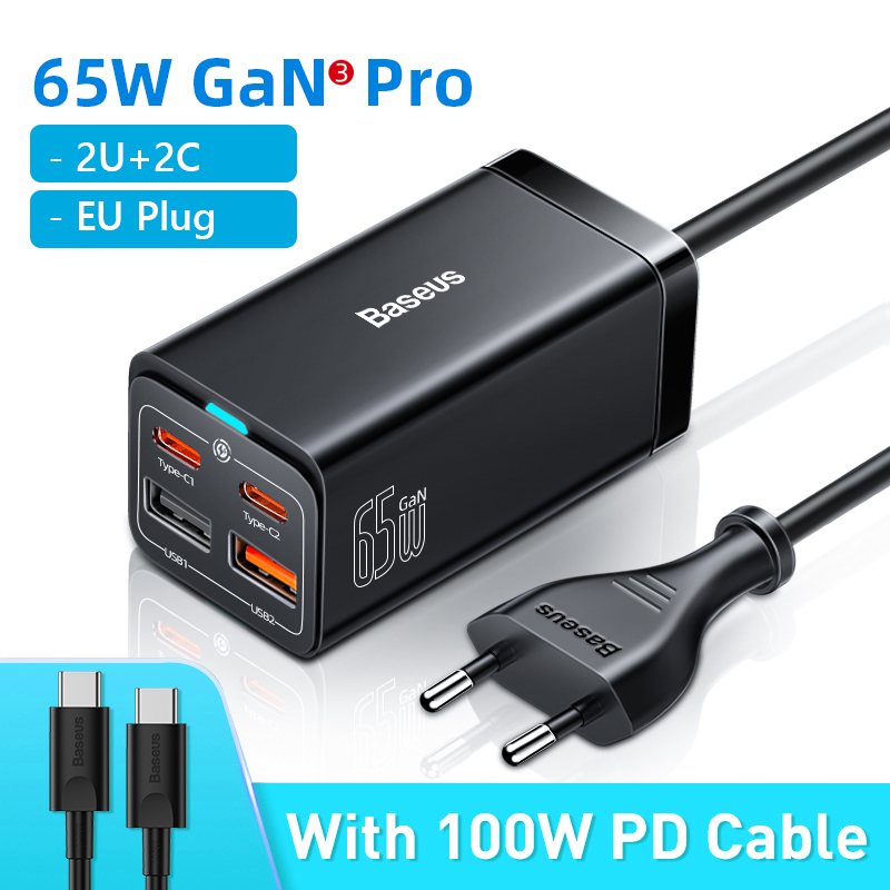 Premium 100W GaN3 Pro USB Ladegerät Desktop Ladestation - Typ C PD QC Quick Charge 4.0 3.0 Schnellladung Smartphones, Apple iPhone, Samsung, iOS & Android