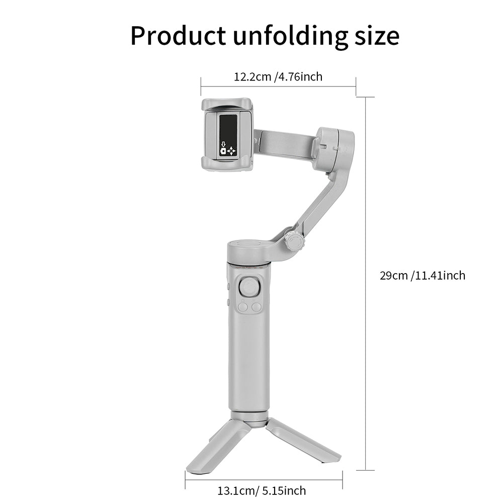 3-Axis Foldable Handheld Gimbal Stabilizer for Smartphones | Anti-Shake Video Recording for iPhone & Android Smartphones, Apple iPhone, Samsung, iOS & Android Vlogs