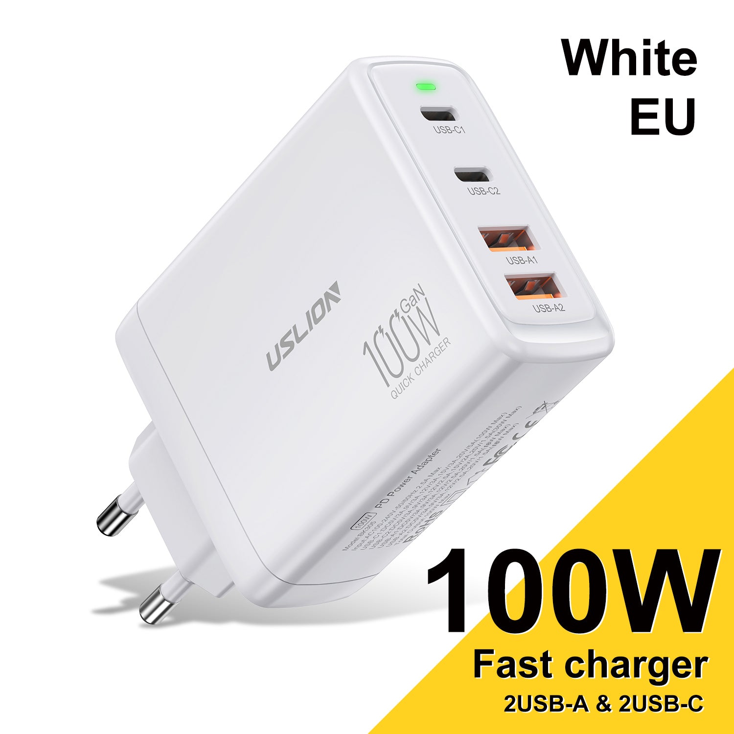 Premium 65W Gan Charger Desktop Fast Charger | 4-in-1 Laptop & Mobile Adapter for Smartphones, Apple iPhone, Samsung, iOS &amp; Android - Fast Charging