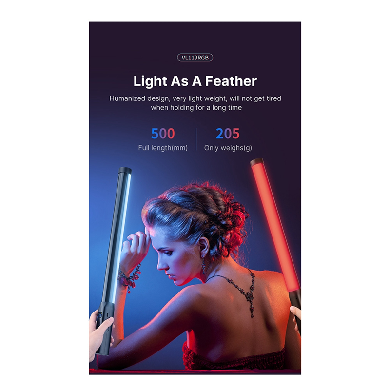 Premium VL119 Handheld RGB LED Light Stick, 19.68 Inches, Colorful Stick Light, CRI 95+, 2500K-9000K, for Smartphones, Apple iPhone, Samsung, iOS &amp; Android Photography & Videography, Studio Lamp | Limited Edition