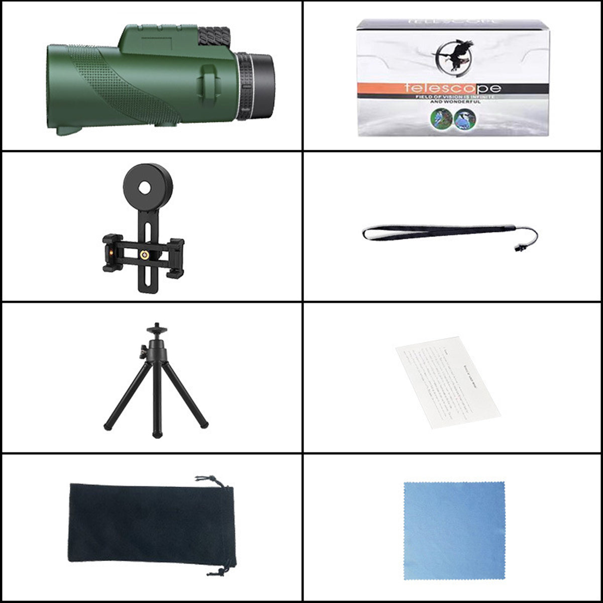 High-Quality Portable Zoom HD 5000m Telescope, Foldable, for Long Distances | Professional Mini Telescope, Powerful: Hunting, Sports, Outdoor, Camping, Travel | Smartphones, Apple iPhone, Samsung, iOS &amp; Android 