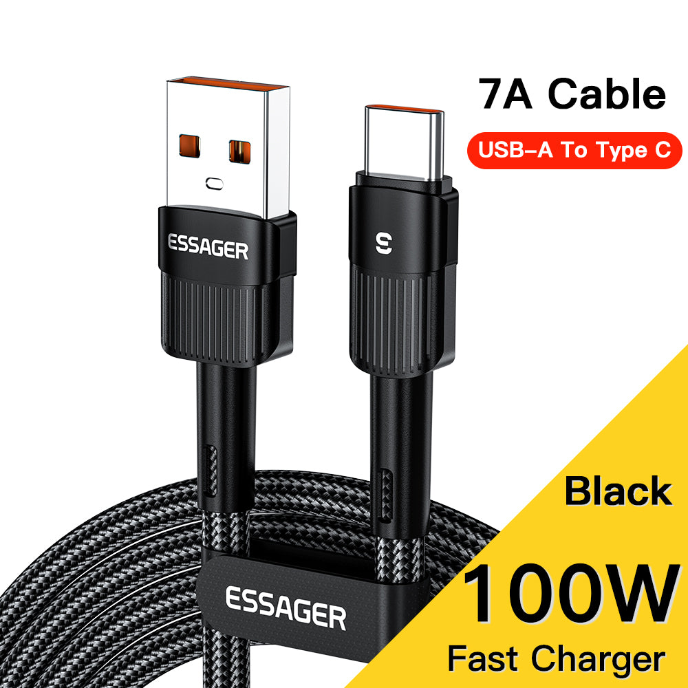 Premium 7A USB Type C Cable | Fast Charging Cable for Smartphones, Apple iPhone, Samsung, iOS & Android Realme, Huawei P30 Pro, Samsung, OnePlus, Poco F3 - 66W Fast Charge Wire USB-C Charger Data Cable