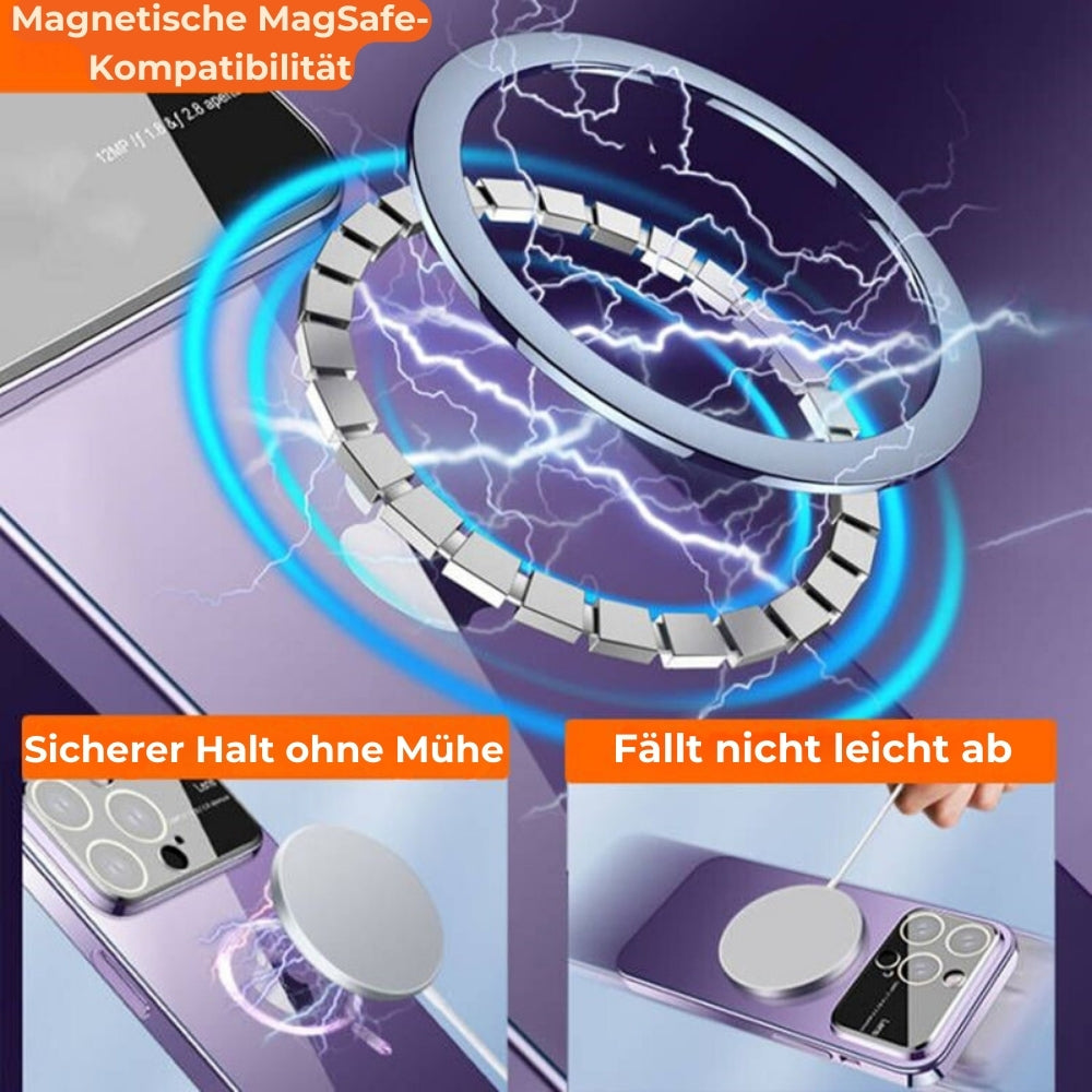 Luxus Beschichtung Transparenter Linsenkameraschutz | Stoßfänger Vollabdeckung Magsafe Hart-PC-Glas Klare iPhone Hülle - Phone Heaven Zone