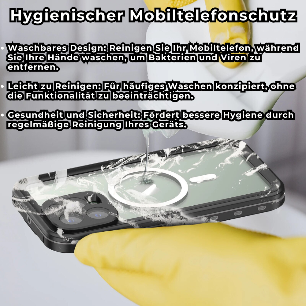 Premium IP68 Wasserdichte Magnet-Hülle mit MagSafe für Apple iPhone 16/16e, 15, 14, 13, 12 Pro Max, Pro, Plus & Mini: 360° Vollschutz Case, Militärpanzer-Design | Staubdicht, Stoßfest Cover mit Kameraschutz | Ideal für Tauchen und Schwimmen