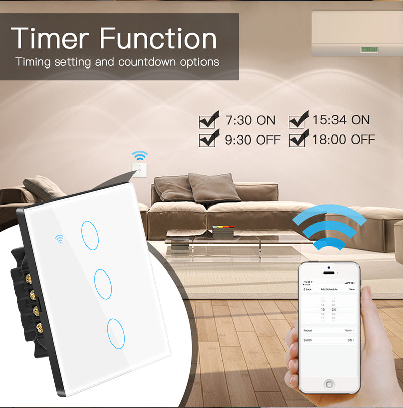 Premium WiFi Lichtschalter Touch Sensor Smart Switch App Fernbedienung